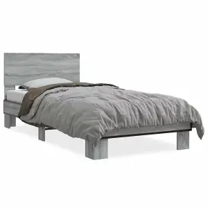 Berkfield Bed Frame without Mattress Grey Sonoma 90x190 cm Single