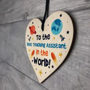 Best Teaching Assistant In The World Gift Wood Heart Thank You Gift Leaving Gift