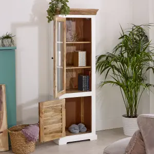 Breo Solid Mango Wood Bookcase - White