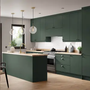 Premium Kitchens Ethos Matt green Modern Tall appliance Cabinet door (W)600mm (H)867mm (T)18mm