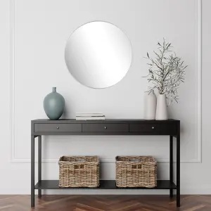 nielsen Acton Round Aluminium Framed Large Mirror, Silver, 80cm