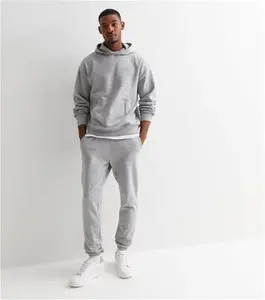 New Look Men's Grey Marl Oversized Cotton Blend Hoodie - L