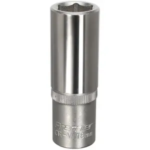 18mm Deep Drive Steel Socket - Durable Chrome Vanadium for Professional Use