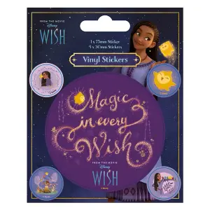 Wish Vinyl Stickers (Pack of 5) Purple (One Size)