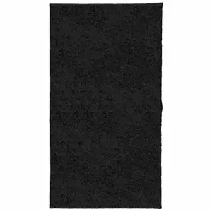 Shaggy Rug PAMPLONA High Pile Modern Black 80x150 cm