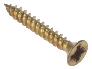 ForgeFix CSK18EB General Purpose Pozi Compatible Screw CSK TT Electro Brass 1in x 8 Box 200 FORCSK18E