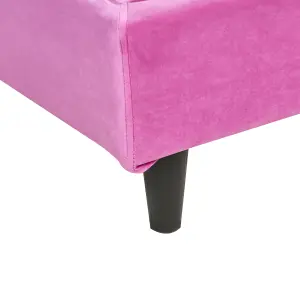 Velvet EU Single Size Bed Fuchsia Pink FITOU