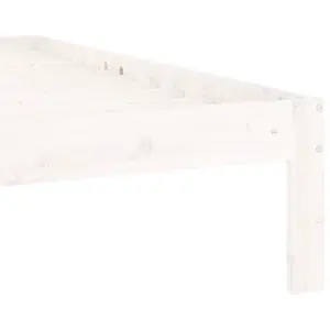 Berkfield Bed Frame White Solid Wood Pine 120x200 cm