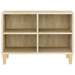 Berkfield TV Cabinet with Solid Wood Legs Sonoma Oak 69.5x30x50 cm