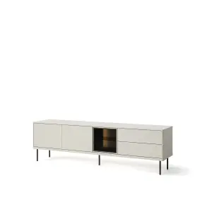 Epiro 7 Elegant Cashmere & Dark Oak TV Cabinet - Expansive Media Storage Solution W194cm x H56cm x D41cm