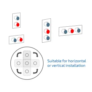 Nes Home Modern Chrome Round 2-Way 3-Dial Concealed Thermostatic Shower Mixer Valve