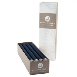 Northern Lights 12" Taper Candle Pack of 12 - Midnight Blue