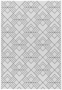 White Outdoor Rug, Geometric Stain-Resistant Rug For Patio Garden Balcony, 4mm Modern Outdoor Area Rug-200cm X 290cm