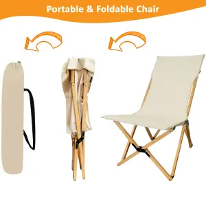 Folding Camping Chair, Portable Butterfly Canvas Chair for Adults Up to 150kg