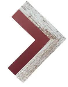 Metro Distressed White Frame with Red Mount 50 x 70CM Image Size 24 x 16 Inch