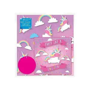 IG Design Unicorn Gift Wrap Set Pink/Multicoloured (One Size)