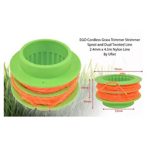 EGO Grass Strimmer/Trimmer Spool and Dual Line 2.4mm x 4.5m Twisted Line by Ufixt