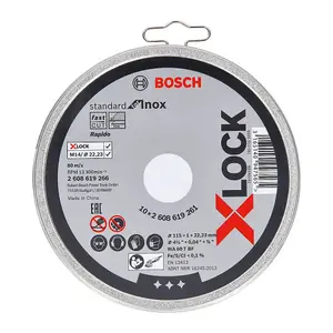 Bosch Professional X-LOCK Standard Inox Straight Cutting Wheel - 10x115x1x22.23mm, WA 60 T BF