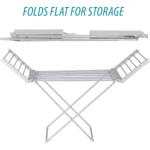 Homefront Heated Clothes Airer Rack Rail, Dryer 220W And Cover - Indoor Portable Eco Dry