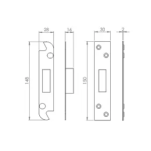 Eurospec PVD Euro Profile Deadlock 76mm (EDS5030PVD)