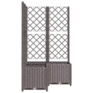 Berkfield Garden Planter with Trellis Brown 80x80x136 cm PP