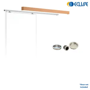 Paris 2 Sliding Door Kit 2m, Pelmet & Round Satin Chrome Handle Set