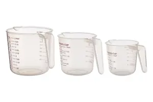 Essentials by Premier Guluna Set of Three Clear Plastic Measuring Jugs