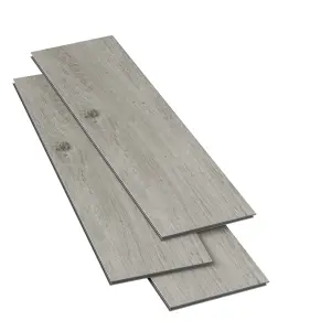 GoodHome Mambo Lulea Grey Natural Wood effect Synchronic Click vinyl Plank Sample