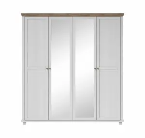 Evora 20 Hinged Wardrobe W2000mm H2160mm D620mm - Abisko Ash & Oak Lefkas Fusion