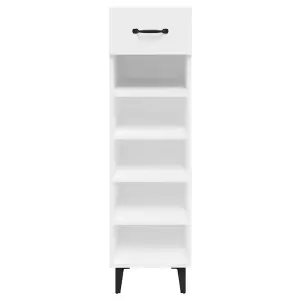 Shoe Cabinet White 30x35x105 cm Engineered Wood