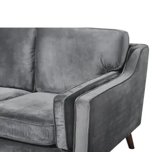 3 Seater Velvet Sofa Grey LOKKA