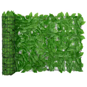 Berkfield Balcony Screen with Green Leaves 300x75 cm