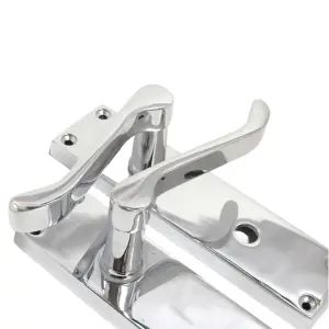 Door Handles Victorian Scroll Lever Bath Lock - Chrome Pack 150 x 40mm