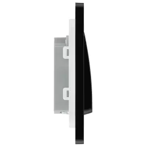 BG PCDDB12WB Matt Blue Evolve 1 Gang 20A 16AX 2 Way Wide Rocker Light Switch - Black Insert