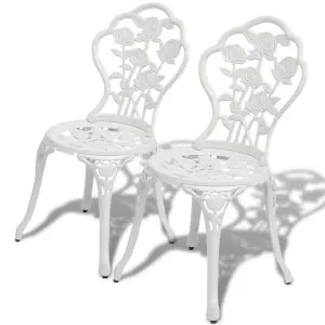 Berkfield Bistro Chairs 2 pcs Cast Aluminium White