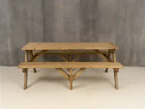 Fortem Pub Style Picnic Table Benches Set (8ft, Rustic brown)