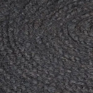 Handmade Rug Jute Round 150 cm Dark Grey