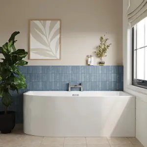 Right Hand J-Shaped Freestanding Bath from Balterley - 1700mm x 740mm