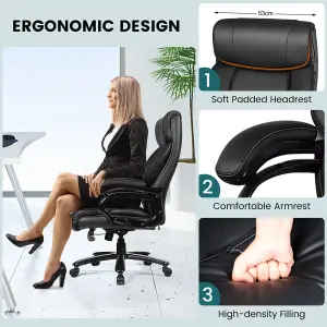 Costway Big &Tall Office Chair Swivel Padded Executive Chair Ergonomic Computer Desk Chair Adjustable Height