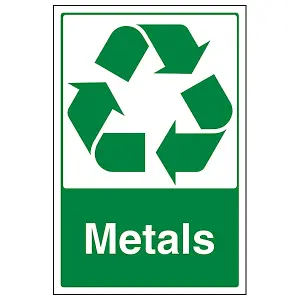 Metals Recycling Materials Sign - Self Adhesive Vinyl - 200x300mm (x3)