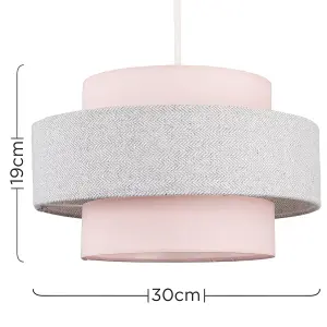 ValueLights Weaver Pink Ceiling Pendant Shade and B22 GLS LED 10W Warm White 3000K Bulb