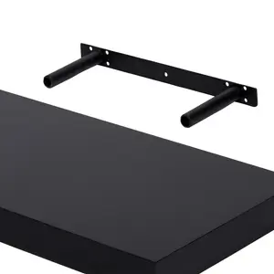 GoodHome Cusko Black Rectangular Floating shelf (L)118cm x (D)23.5cm