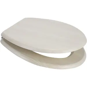 Euroshowers MDF White Ash Bottom Fix Toilet Seat