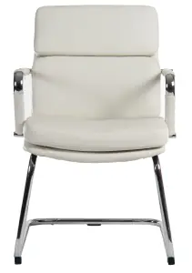 Deco Visitor Chair White with stylish cantilever frame and removable arm covers