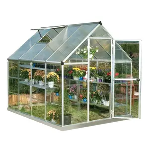 Hybrid 6 Ft W x 8 Ft D Hobby Greenhouse Silver