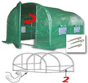 3m x 2m + Anchorage Stake Kit (10' x 7' approx) Pro+ Green Poly Tunnel