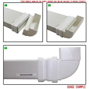 Kair Fast Seal 204mm x 60mm Ducting Quick Fit Connector for Rectangular Flat Pipe to Duct Fitting