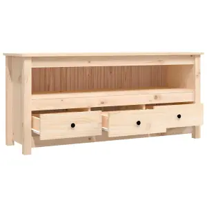 Berkfield TV Cabinet 114x35x52 cm Solid Wood Pine