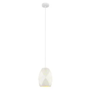 Luminosa Modern Hanging Pendant White 1 Light , E27