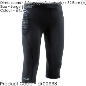 ADULT 36-38 Inch Padded Goal-Keeping 3/4 Length Trousers - EVA Leg Pants Bottoms